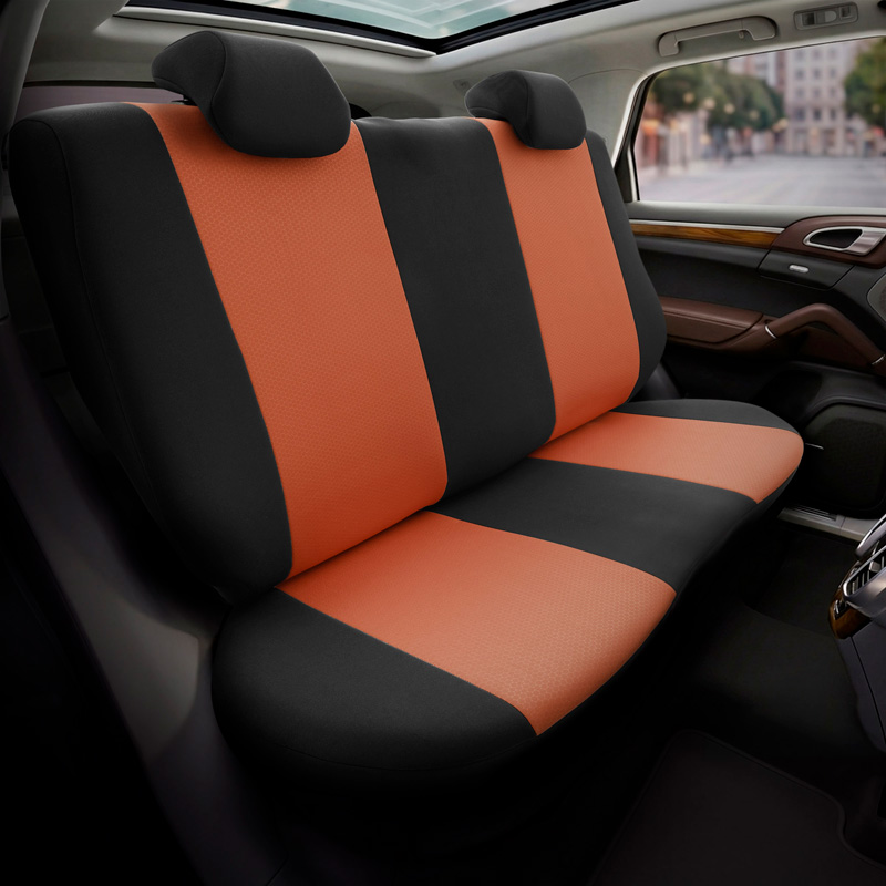otoM Housse de sièges universel en textile 'SelectedFit One' Noir/Camel - 10-pièces - adapté aux Side-Airbags