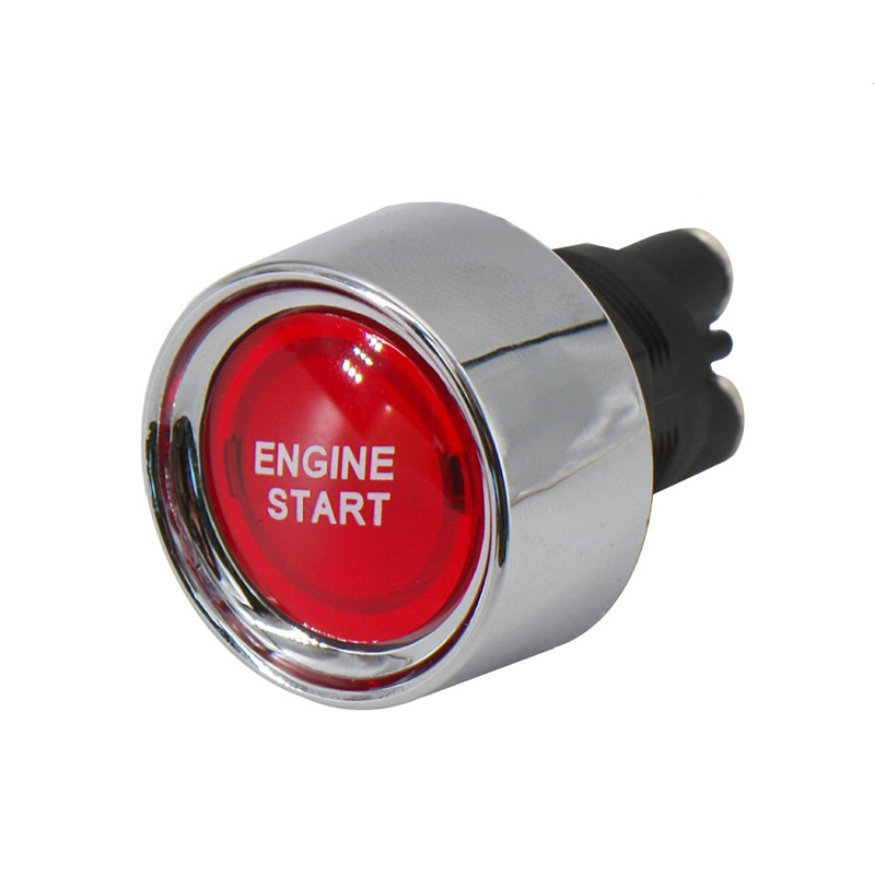 Simoni Racing Bouton démarrer - Chromé avec éclairage rouge - 12V/50Amp