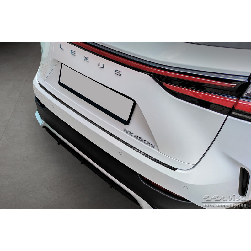 Protection de seuil arrière carboné 3D sur mesure pour Lexus NX 2021- 'Ribs'
