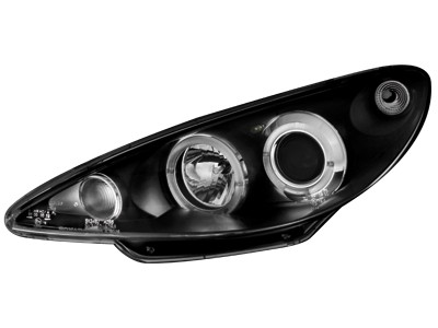 Phares Peugeot 206 02-.. / S16 99-.. Angel Eyes noire