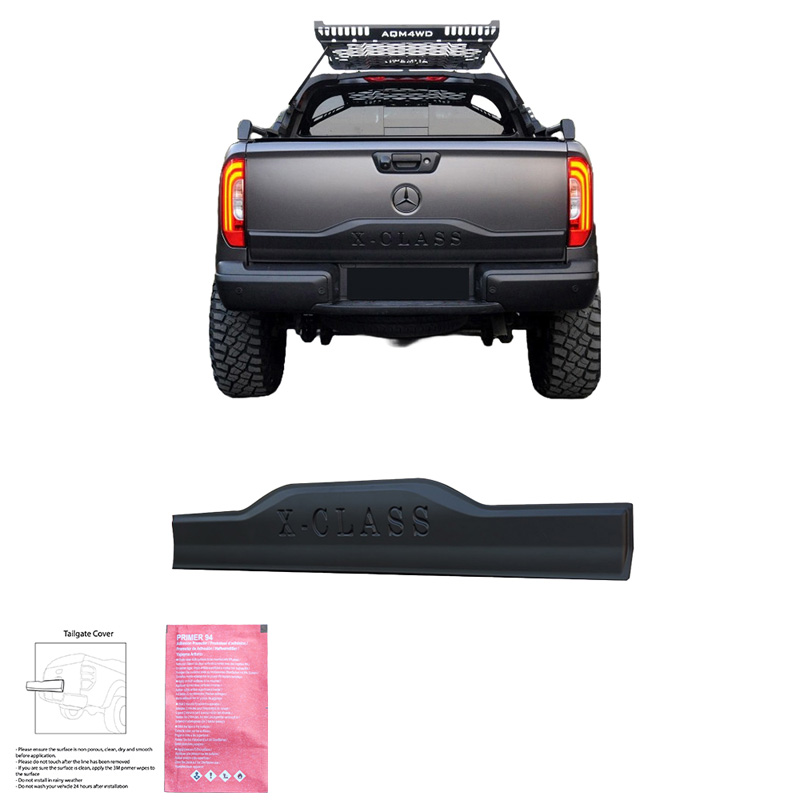 Protecteur de hayon sur mesure pour Mercedes Classe-X W470 2017- - Version 2 - Noir mat