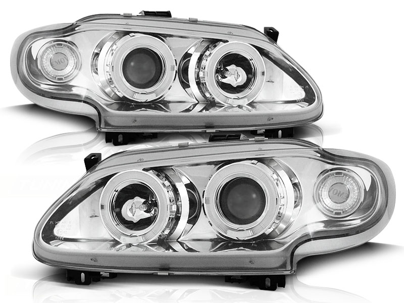 Phares Renault Megane 96-99 3/5 door Angel Eyes chrome