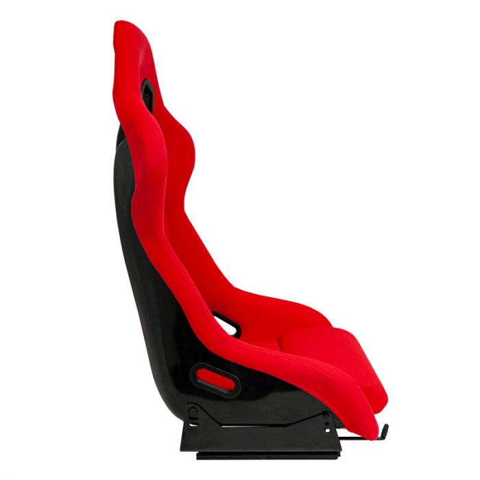 Siège baquet 'RR' - Rouge - Dossier fixe en polyester - incl. glissières
