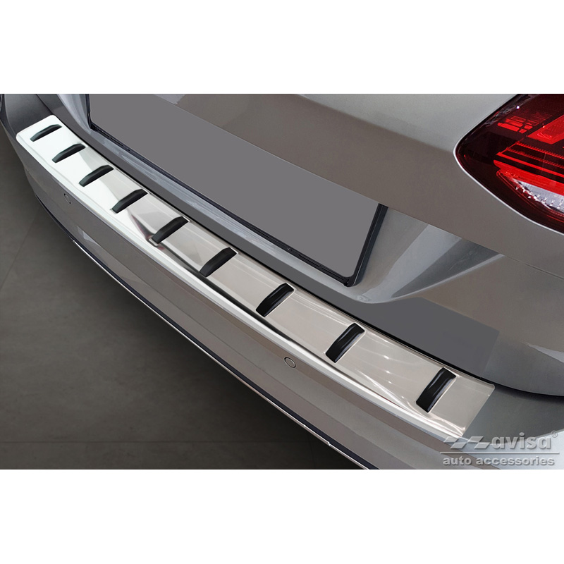 Protection de seuil arrière inox sur mesure pour Volkswagen Golf VII Variant Facelift 2017-2019 (incl. R-Line & Alltrack) 'STRONG EDITION'