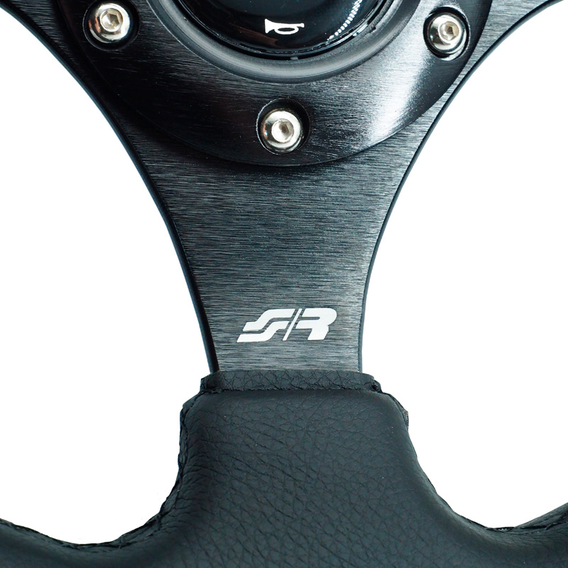 Simoni Racing Volant Universel 'Rolle' - Eco-Cuir Noir - Diamètre 300mm
