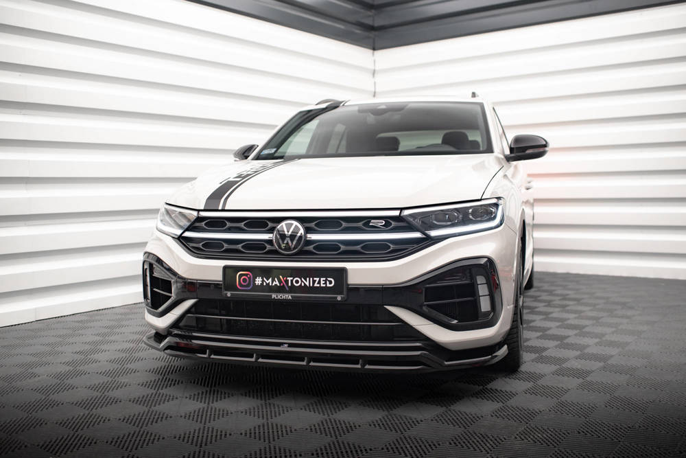 Voorspoiler V.1 Volkswagen T-Roc R FL Maxton Glans Zwart