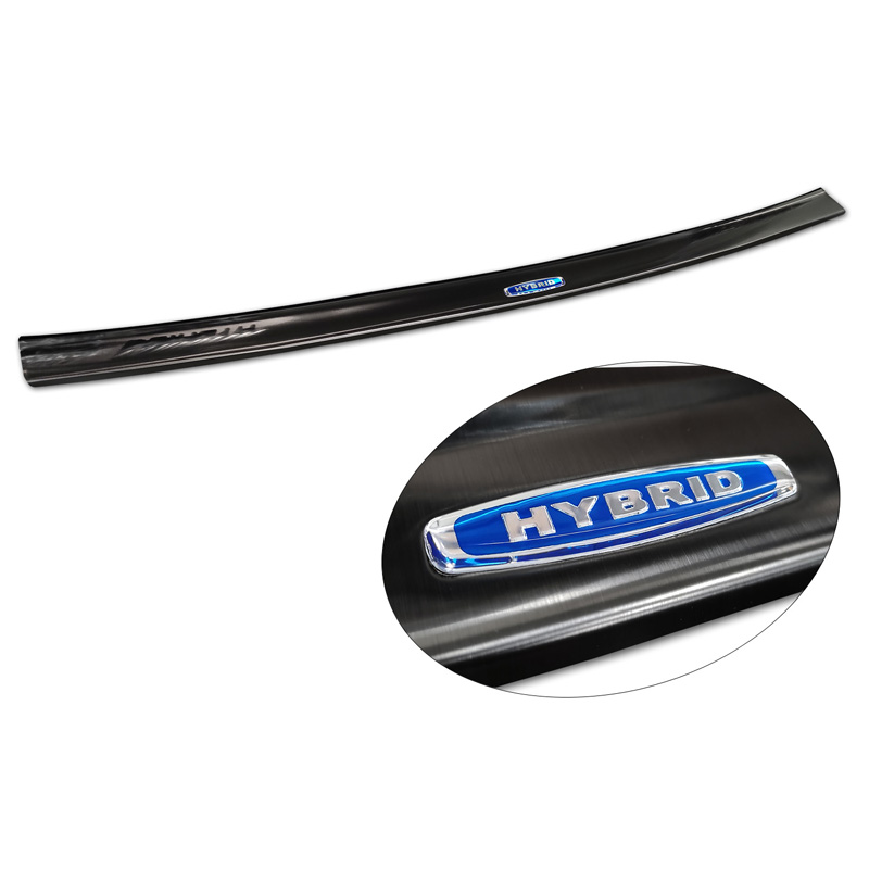 Protection de seuil arrière inox noir sur mesure pour Toyota Highlander (XU70) 2020- 'Hybrid'