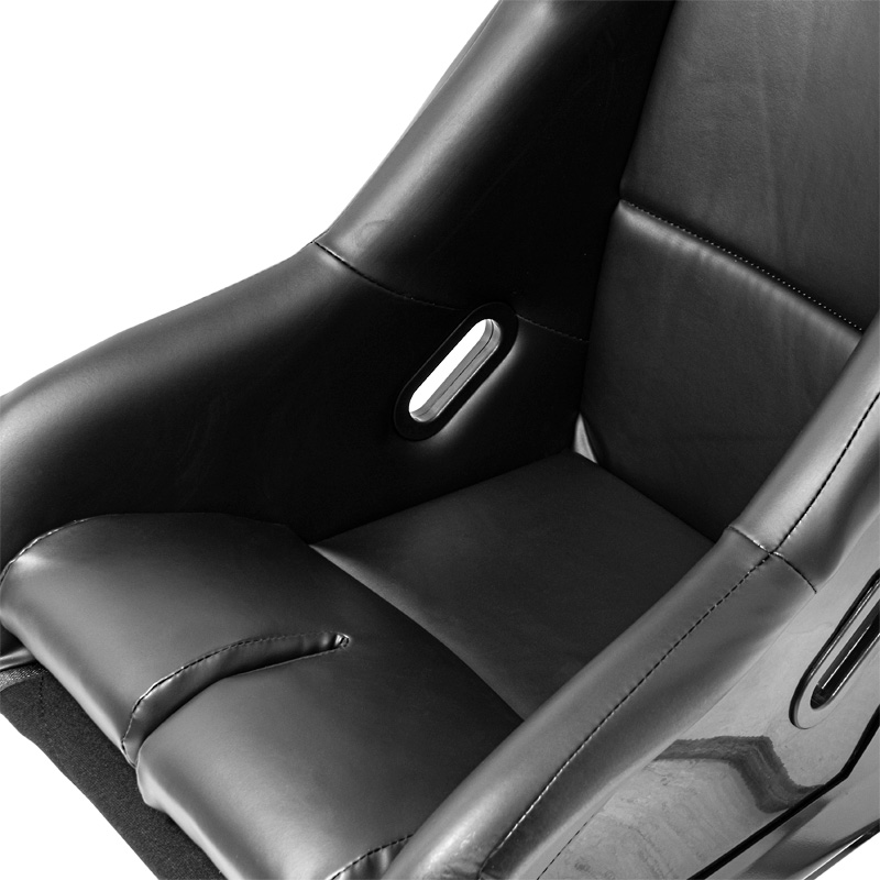 Siège baquet 'FS' - Simili Cuir Noir - Dossier fixe en polyester - incl. glissières