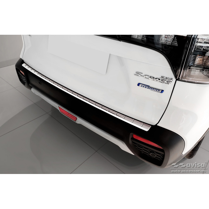 Protection de seuil arrière inox sur mesure pour Suzuki S-Cross II 2022- 'Ribs'