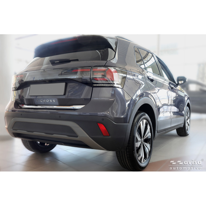 Avisa Revêtement d'habillage du hayon du coffre inox Chrome sur mesure pour Volkswagen T-Cross 2019-2024 & Facelift 2024-