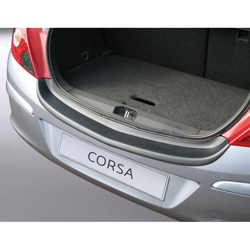 Protection de seuil arrière (ABS) sur mesure pour Opel Corsa D 3 portes excl. VXR/GSi/OPC Noir