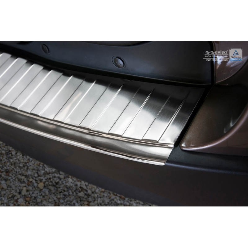 Protection de seuil arrière inox sur mesure pour Renault Scenic III 2009-2015 'Ribs'