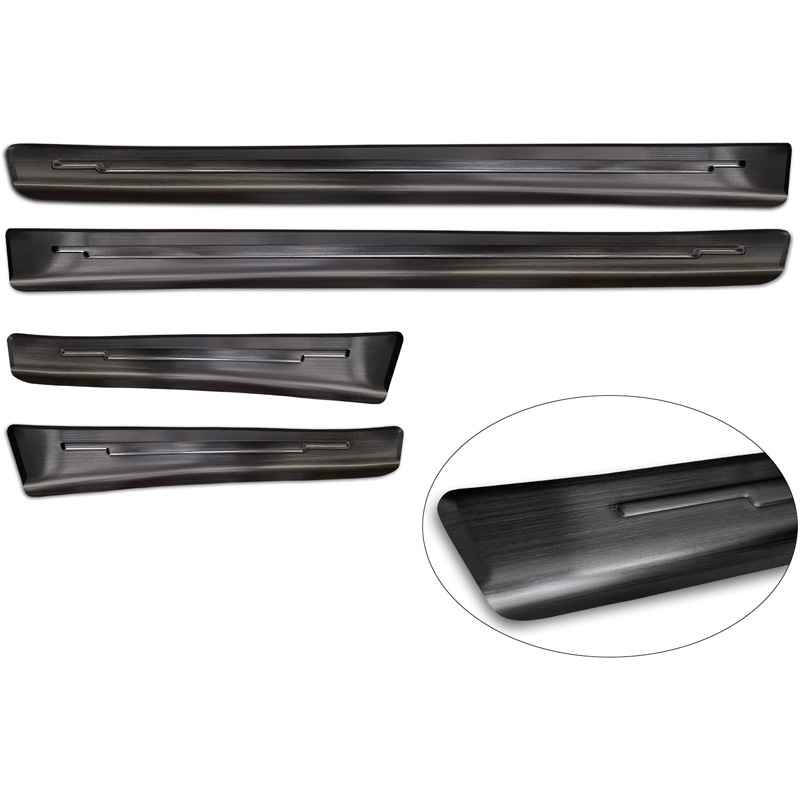 Avisa Seuils de portes inoxydable noir sur mesure pour Subaru Forester (SL) 2024- - 4-pièces