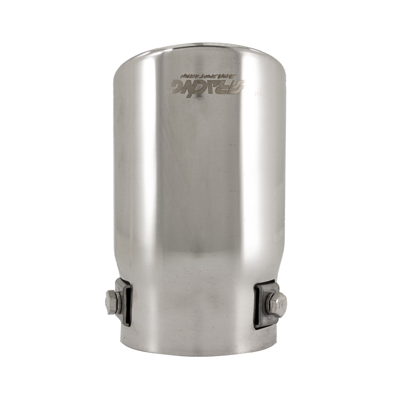 Simoni Racing Embout d'Échappement Rond/Oblique Inox - Ø76xL128mm - Montage ->68mm.