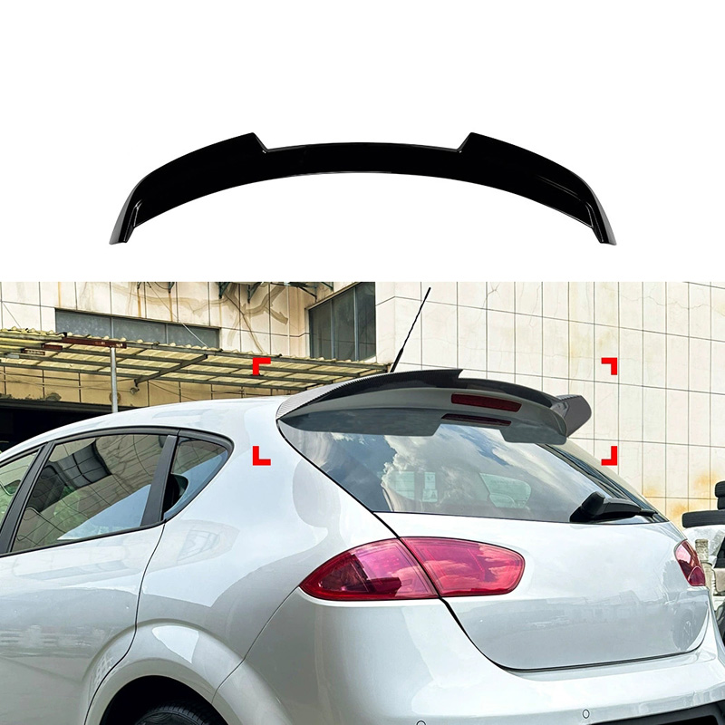 Becquet de toit sur mesure pour Seat Leon 1P 5-portes Facelift 2009-2012 (ABS Noir Luisant)