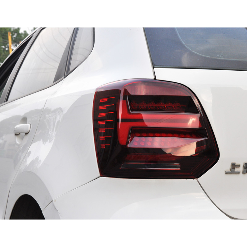 Set de Feux Arrière LED sur mesure pour Volkswagen Polo 6R/6C 2009-2017 - Rouge/Fumée - incl. Feux Dynamiques