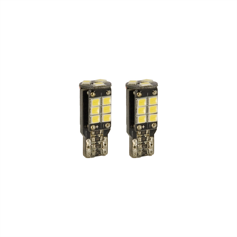 T-10 Ampoules 15Q LED 12V Optique-Xenon Blanc, set de 2 pièces, avec soutient CAN-bus
