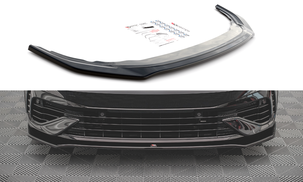 Voorspoiler V.3 Volkswagen Golf 8 R Maxton Glans Zwart