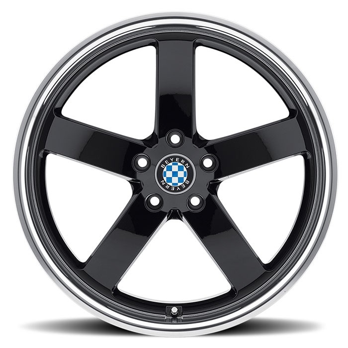 Velgen Beyern Rapp 20x10 5x120 ET20 Glanzend Zwart + Machined Ra