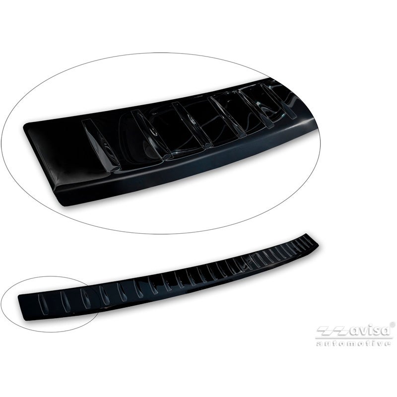 Avisa Protection de Seuil de Coffre Acier Inox sur mesure pour KGM Actyon 2025- - Noir Brillant