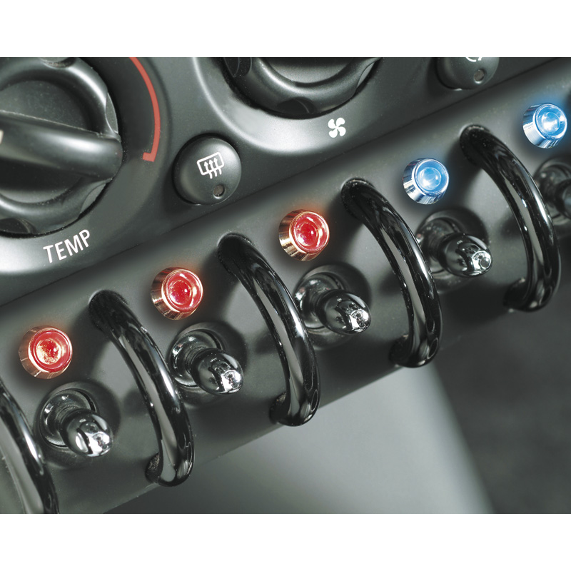 Foliatec LED Control Light chromé - rouge flammes Ø = 10mm - 1 pièce