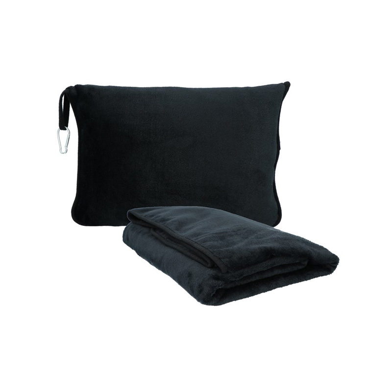 Carpoint Couverture de voyage & Coussin de voyage Noir 2 en 1