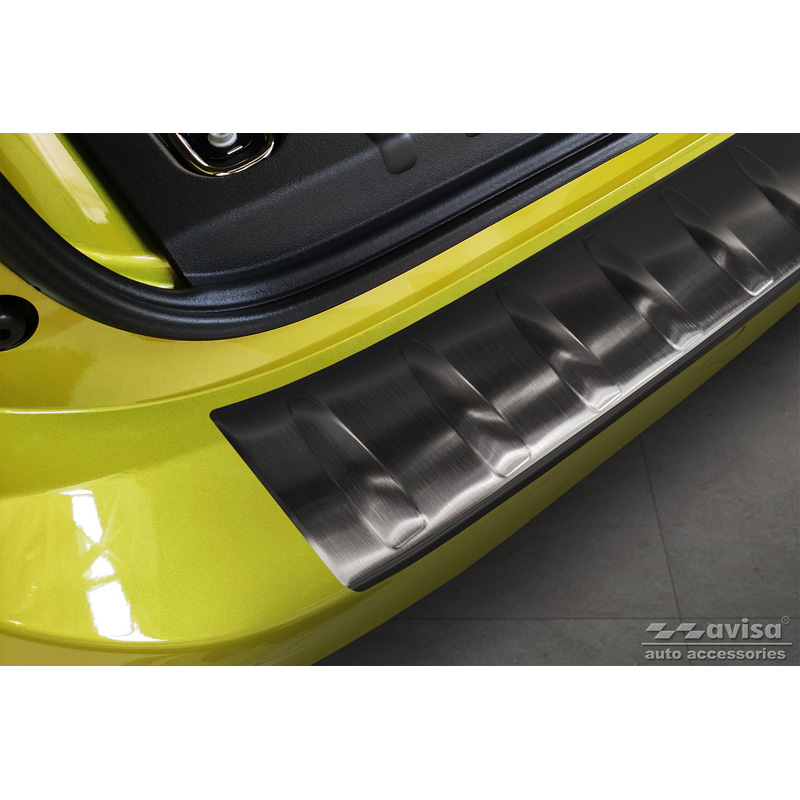 Protection de seuil arrière inox noir sur mesure pour Volkswagen ID.Buzz + Cargo 2022- 'Ribs'