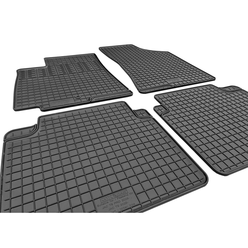 CIKCAR Set tapis de caoutchouc sur mesure pour JAC T8 Pro 2025- & T9 2026- (4-pièces + points de fixage)