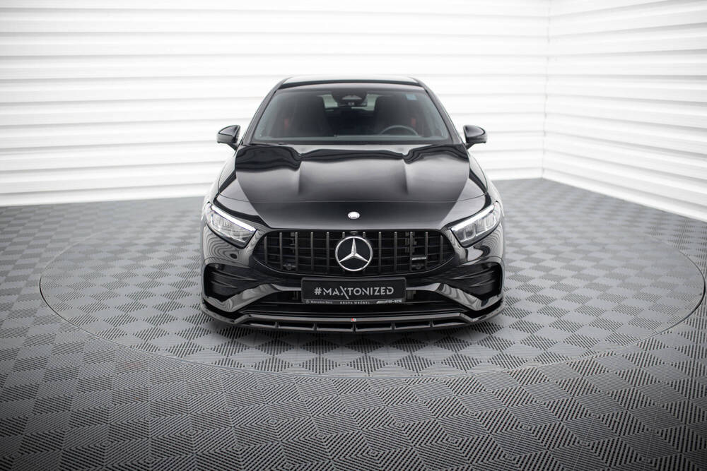 Voorspoiler Mercedes A Klasse AMG Pakket / A35 AMG Maxton Glans Zwart