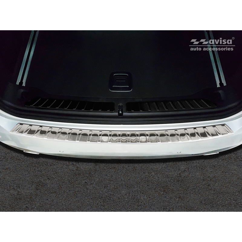 Protection de seuil arrière inox sur mesure pour BMW X3 (G01) 2017-2021 & FL 2021-2024 avec Paquet M incl. M Competition 2019-2021 'Ribs'