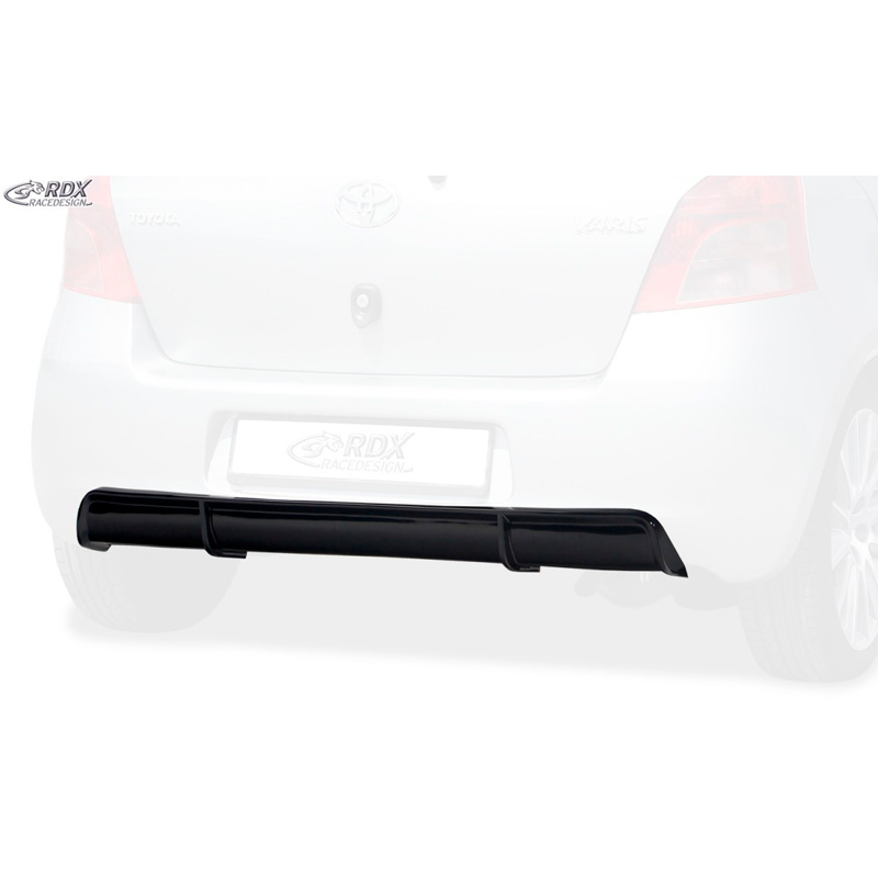 Jupe arrière 'Diffuseur' sur mesure pour Toyota Yaris P9 2005-2008 (ABS noir luisant)