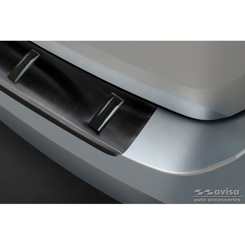 Protection de seuil arrière inox noir sur mesure pour Skoda Fabia III Combi 2014-2018 'STRONG EDITION'