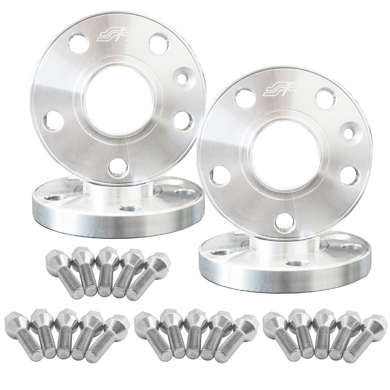 Simoni Racing Kit d'Élargisseurs de Roue en aluminium - 2x15mm(AV) - 2x18mm(AR) (Moyeu 66,6mm) avec boulons de roue - sur mesure pour Mini divers