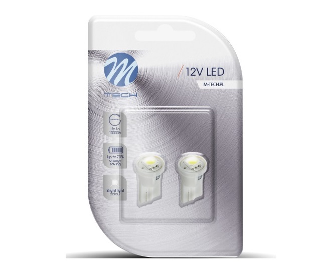 2x M-tech L040 Wit LED T10 12V 1x SMD5053