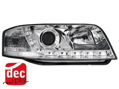 Headlights Audi A6 4B 97-01 Devil Eyes Dlite LED Chrome