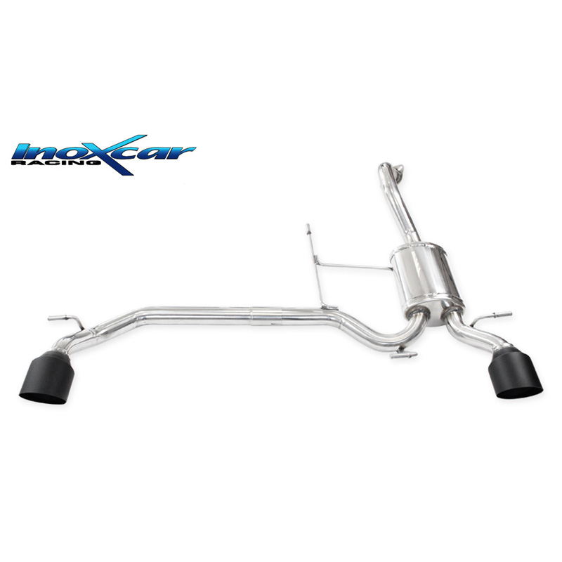 100% Inox Échappement Double sur mesure pour Suzuki Swift 1.4 Sport 140cv 2018- Droite/Gauche 100mm Black Ceramic