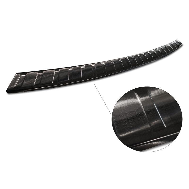 Protection de seuil arrière inox noir sur mesure pour BMW iX3 (G08) 2020- 'Ribs'