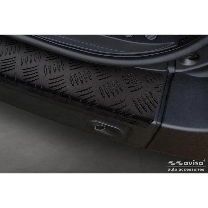 Protection de seuil arrière en aluminium noir mat sur mesure pour Opel Movano / Renault Master II / Nissan NV400 2010-2018 & 2018-2021 'Riffled Plate'