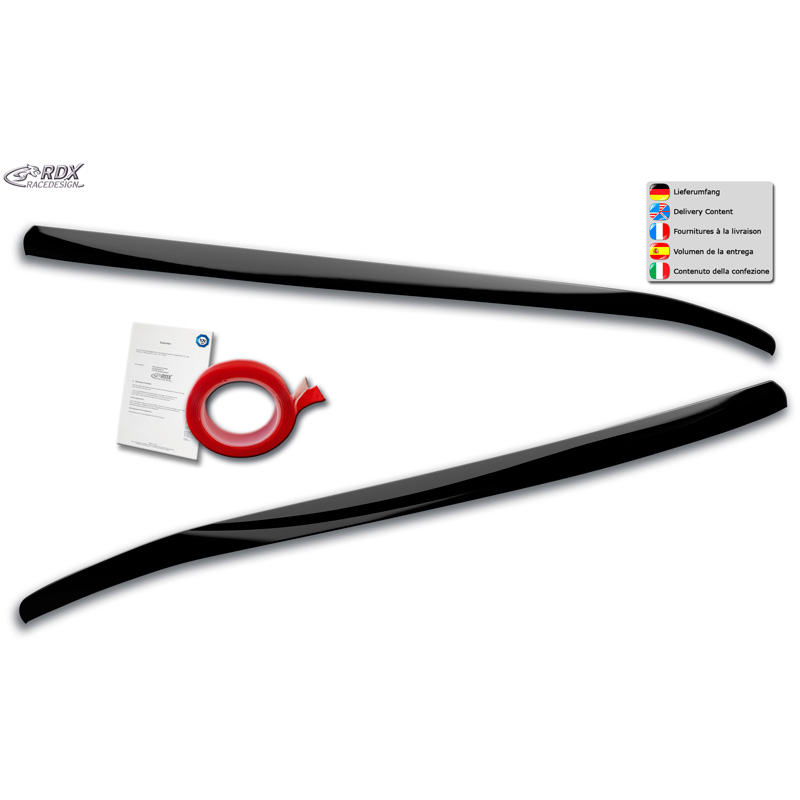 Spoilers de phares sur mesure pour Ford Focus IV Hatchback/Wagon/Sedan 2018-2022 (ABS Noir Brillant)