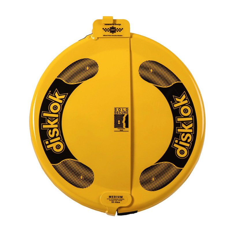 Disklok Antivol Bloque-Volant 'Gold Edition' - Taille Medium - 39-44cm - Jaune - SCM MP-03 homologué
