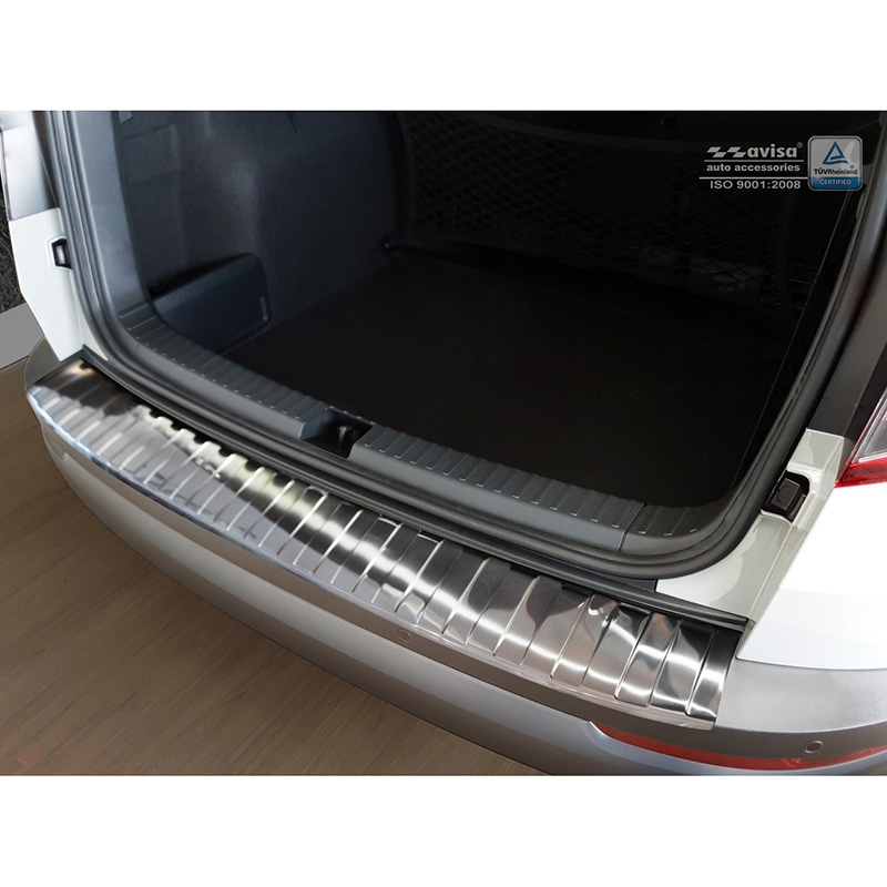 Protection de seuil arrière inox sur mesure pour Skoda Karoq 2017-2022 'Ribs'