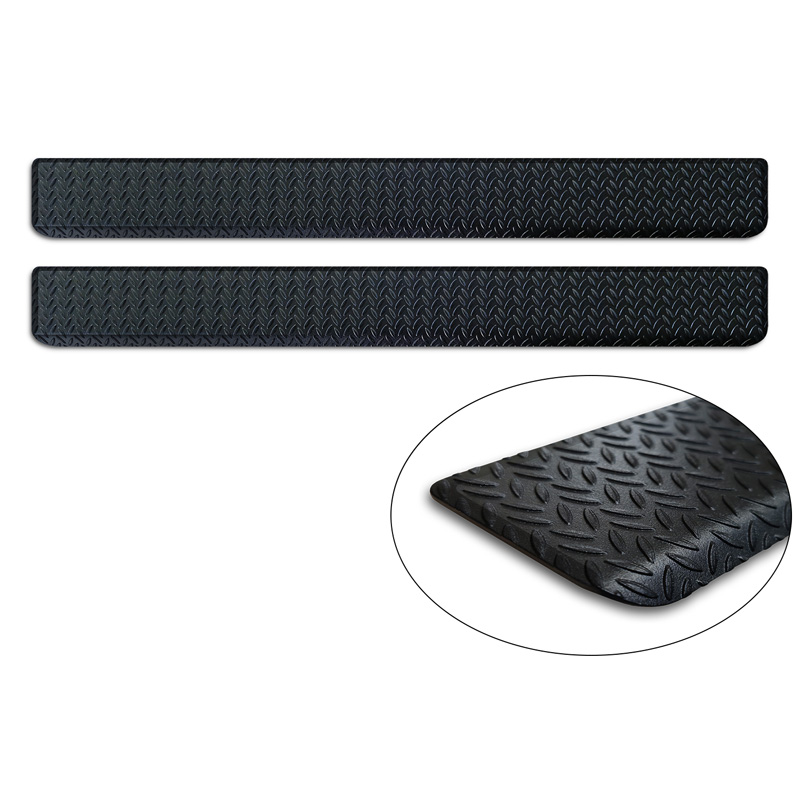 Seuils de portes aluminium 'Riffled Plate' sur mesure pour Mercedes Vito III / Classe V (W447) 2014- - 2-pièces - Noir