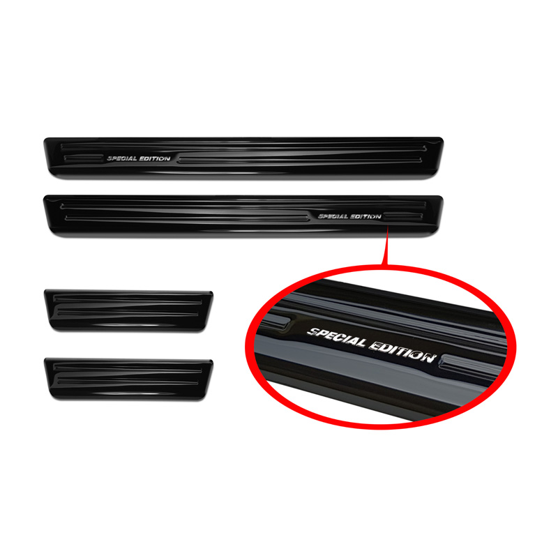 Seuils de portes inox noir sur mesure pour Subaru XV II 2017- 'Special Edition' - 4-pièces