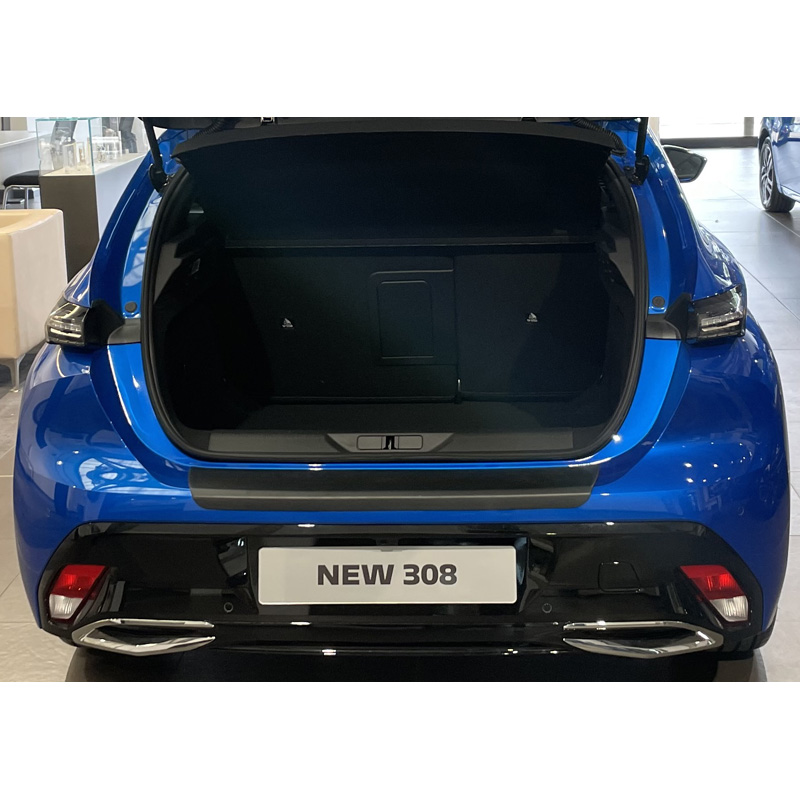 Protection de seuil arrière (ABS) sur mesure pour Peugeot 308 HB 5 portes 2021- Noir