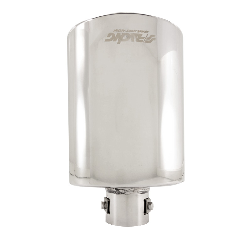 Simoni Racing Embout d'Échappement Ovale/Oblique Inox - 150x100xL250mm - Montage ->54mm