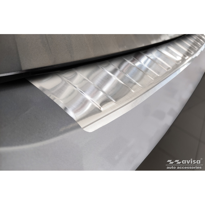Protection de seuil arrière inox sur mesure pour Volkswagen Passat Sedan 2014-2019 & FL 2019-2023 'Ribs'