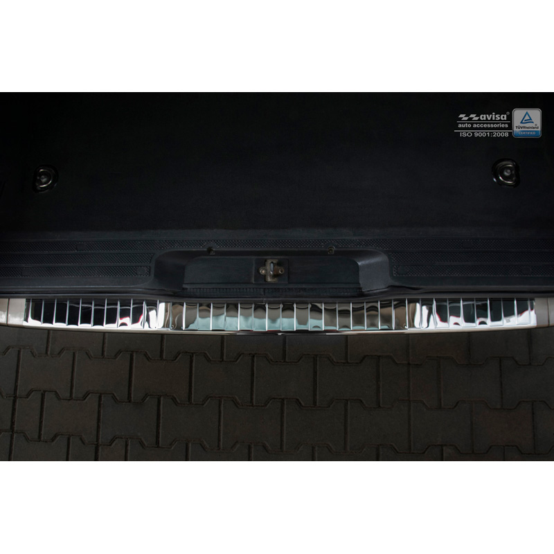 Protection de seuil arrière inox Chrome sur mesure pour Mercedes Vito / Viano 2003-2014 'Ribs'