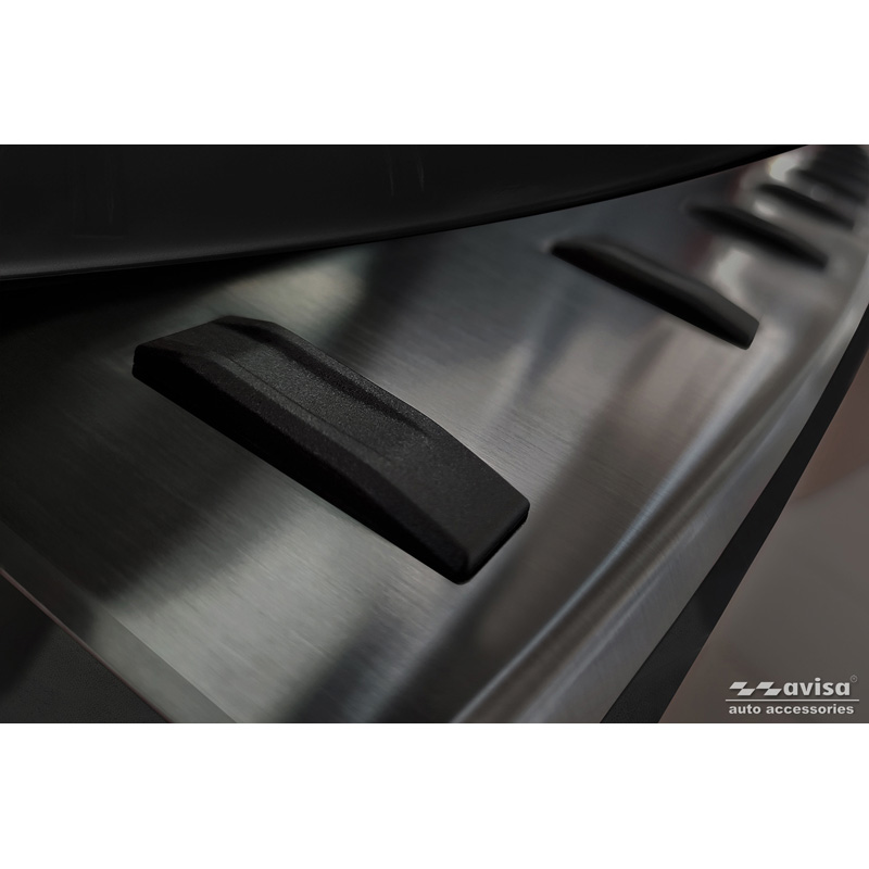 Protection de seuil arrière inox noir sur mesure pour Audi A6 (C8) Avant incl. S-Line 2023- 'STRONG EDITION'