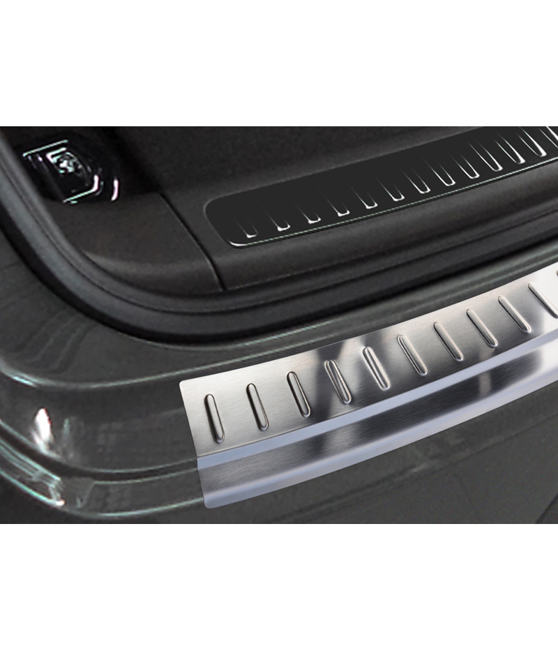 Protection de seuil arrière inox sur mesure pour Porsche Macan 2013-2019 & 2019- 'Ribs'