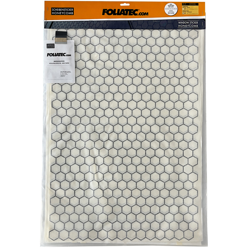 Autocollant de vitre Foliatec motif nid d’abeille – Lot de 3 pièces 75x50 cm – Noir brillant